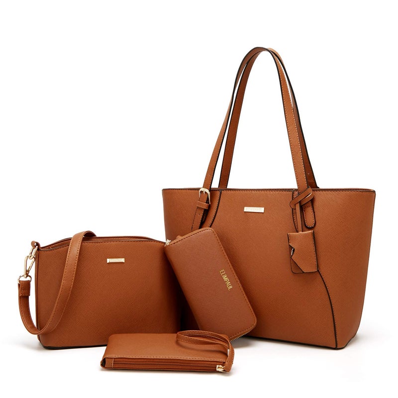 YTL Women Fashion Handbags Wallet Tote Bag Shoulder Bag Top Handle Satchel Purse Set 4pcs - Image 1